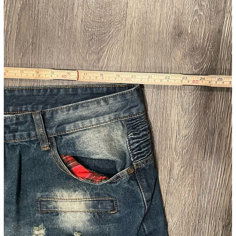 Biepa Jeans Mens‎ Size 42x31 Distressed Grafitti Moto Bike Patches Paris Grunge - Picture 4 of 7